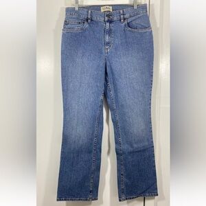 LL Bean Womens High Rise Classic Straight Stretch Denim Jeans Size 12